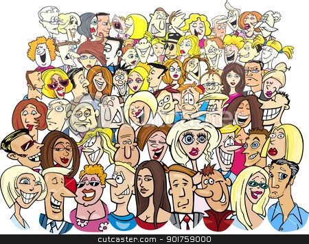 People In The Crowd Stock Vector Clipart Cartoon Illustration Of Many