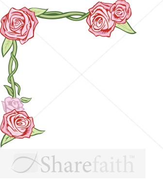 Rose With Vines Corner   Flower Borders
