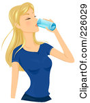 Royalty Free Rf Clipart Illustration Of A Pretty Blond Woman Drinking