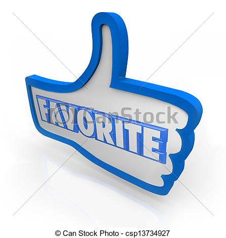 The Word Favorite In A Blue Thumb S Up Symbol To Represent Liking A