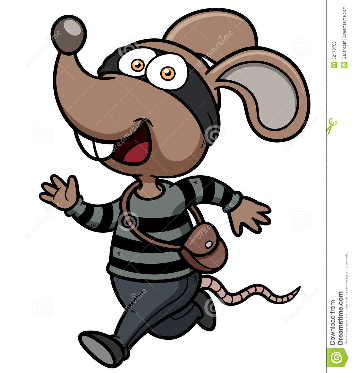 Thief Clipart Cartoon Rat Thief Running