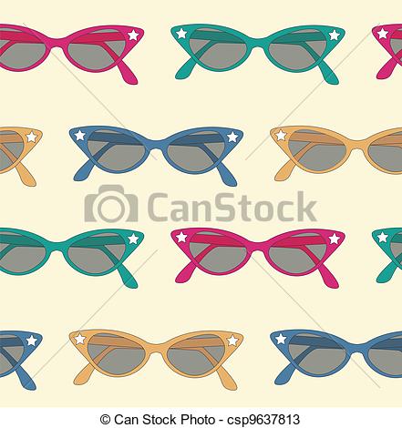 Vectors Of Retro Sunglasses Background   Pattern Background Of 50s