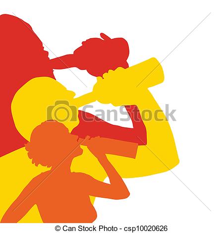 Woman Drinking Illustraton In Three Color Csp10020626   Search Clipart