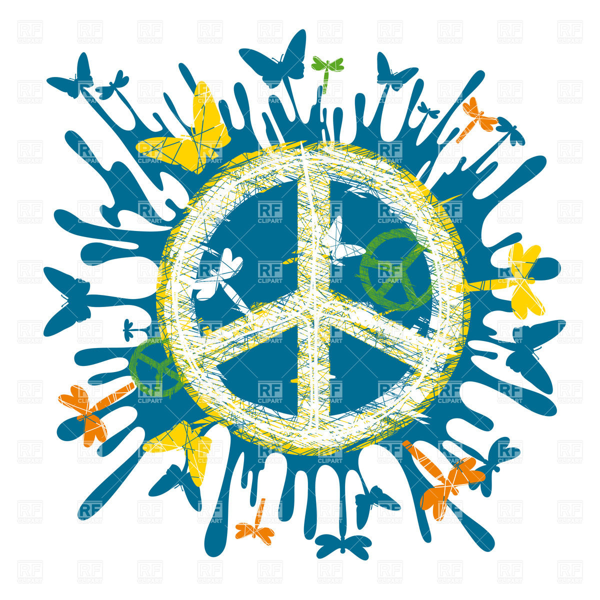 Abstract Artistic Hippie Peace Symbol 37840 Signs Symbols Maps