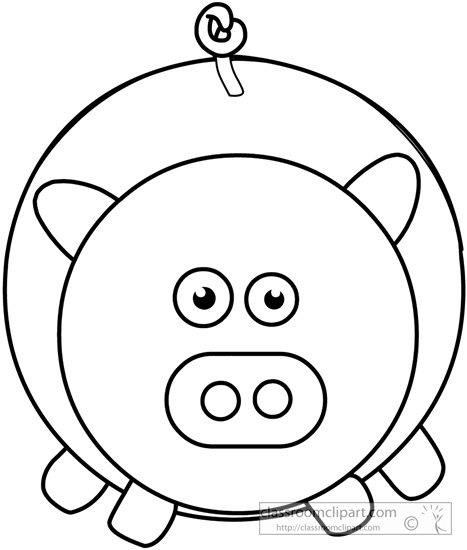 Animals   Cute Pig Animal Outline 14c   Classroom Clipart