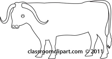 Animals   Ox Animal Outline   Classroom Clipart