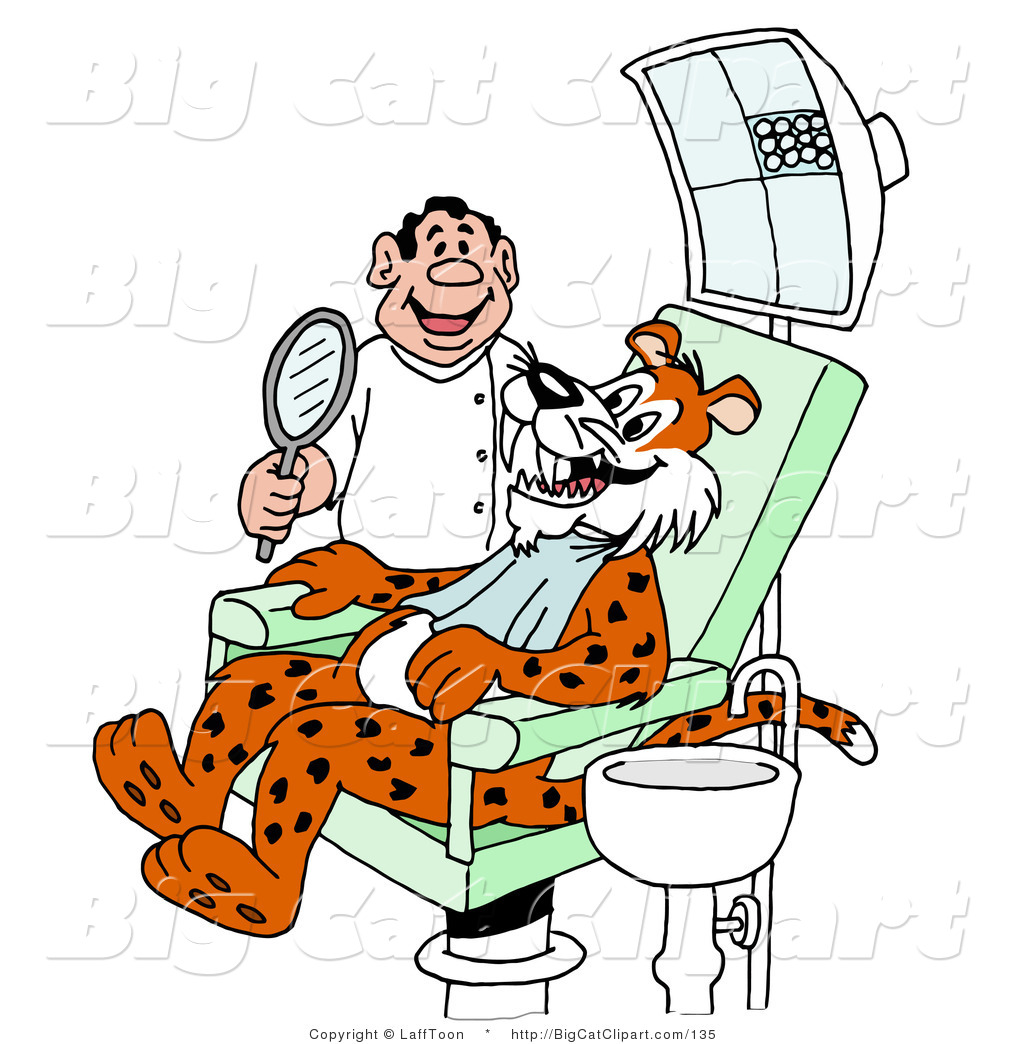 Big Cat Clipart Of A Leopard Smiling And Showing His Fangs To A    