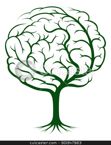 Brain Tree Illustration Stock Vector Clipart Brain Tree Illustration