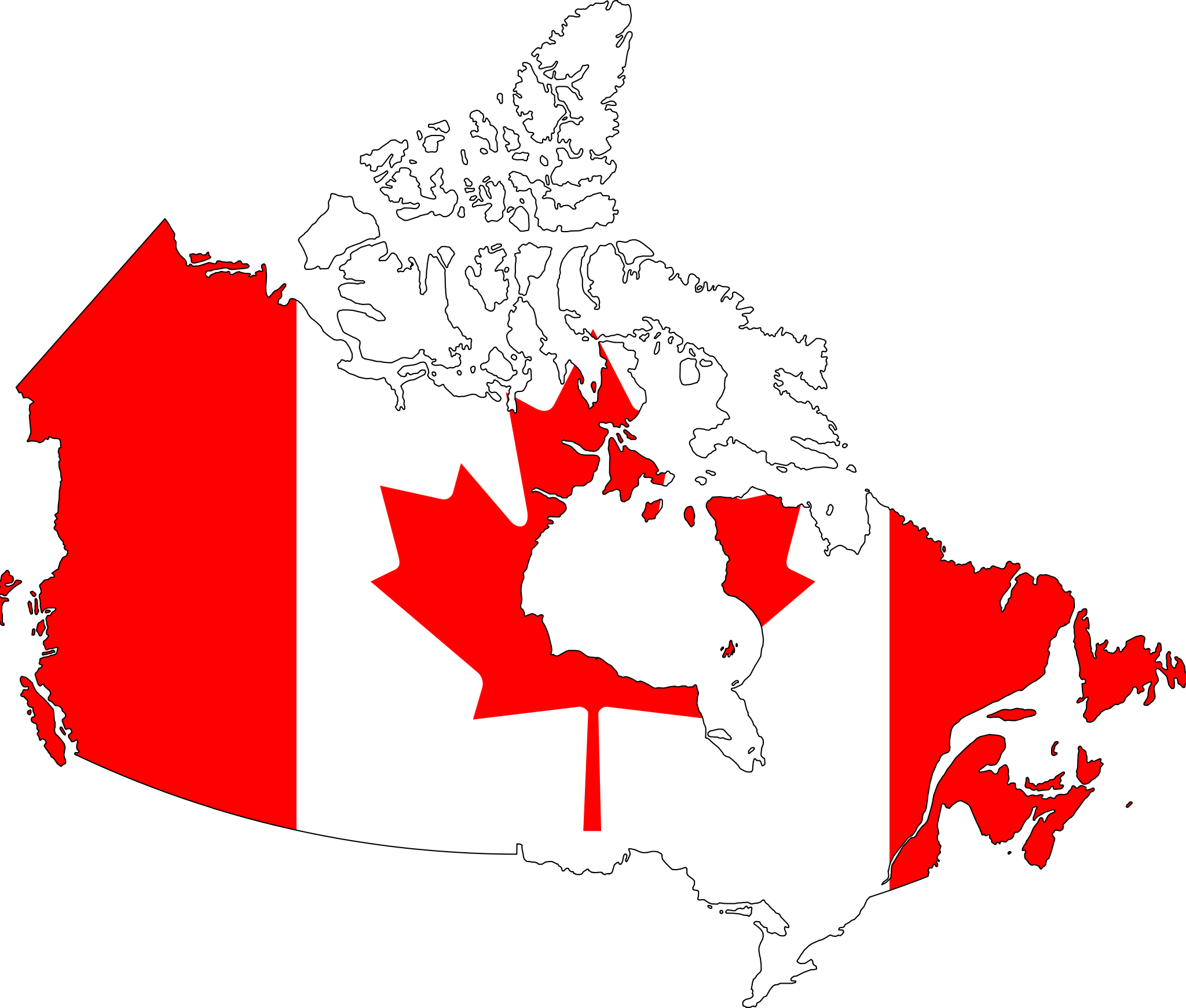 Canada Flag Map   Mapsof Net