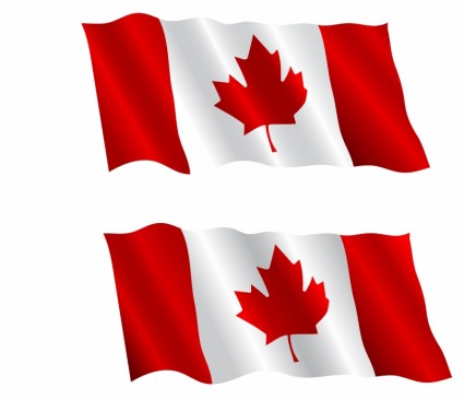 Canadian Flag Flying In The Wind Free Vector In Adobe Illustrator Ai