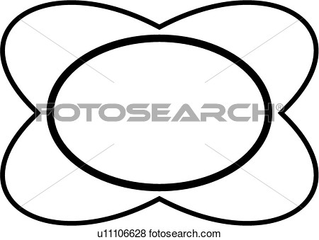 Clip Art Of  Blank Border Contemporary Fancy Frame Oval Simple