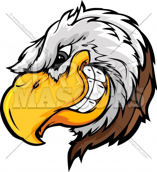 Clipart Eagle Mascot Head With Sly Expression Cartoon Illustration