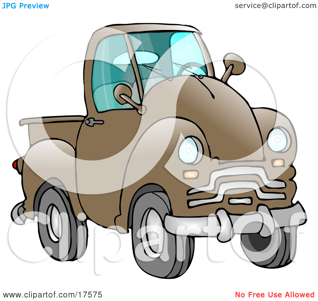 Clipart Illustration Of An Old Brown Pickup Truck By Djart  17575