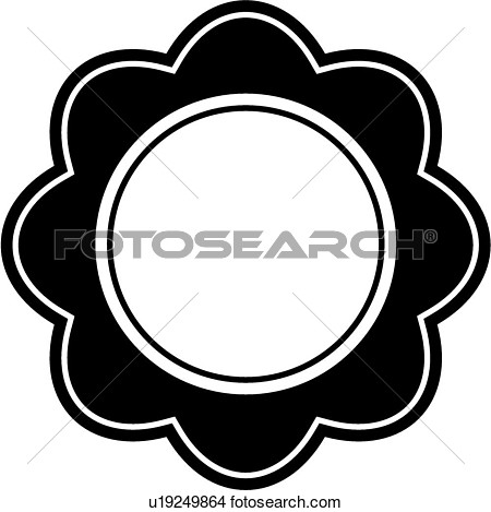 Clipart Of  Blank Border Circle Contemporary Fancy Floral Frame