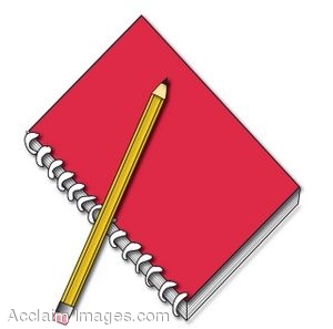 Clipart Picture Of A Spiral Notebook And Pencil