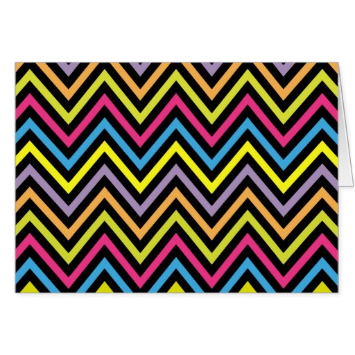 Colorful Zig Zag Stripes Lines Green Blue Pink Greeting Cards
