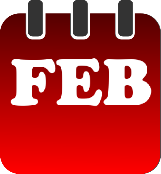 February Red Calendar Clip Art At Clker Com   Vector Clip Art Online
