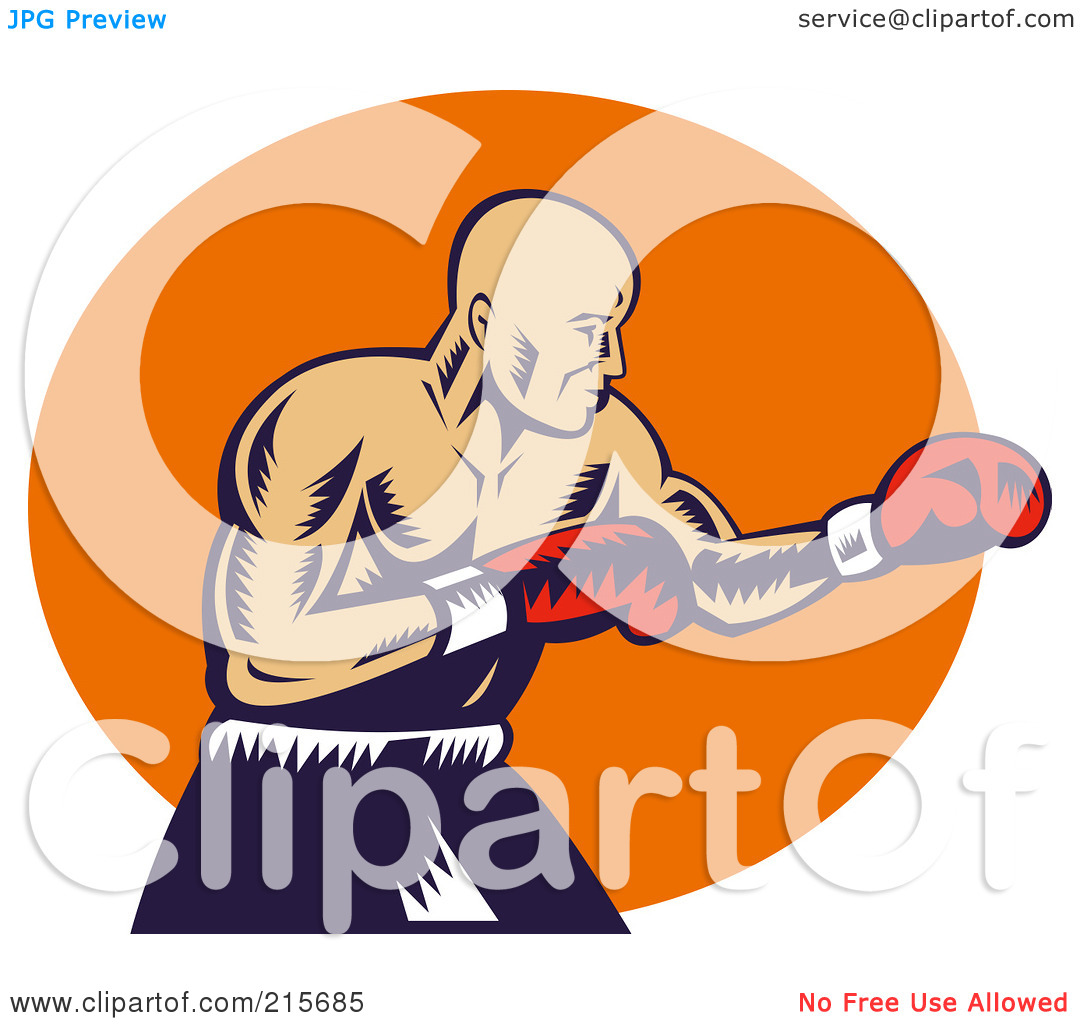 Free  Rf  Clipart Illustration Of A Retro Boxer Throwing Jabs