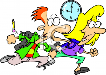 High School Kids Running To Get To Class On Time Clipart Image Jpg