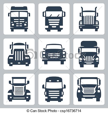 Isolated Trucks Icons Set  Front View Csp16736714   Search Clipart