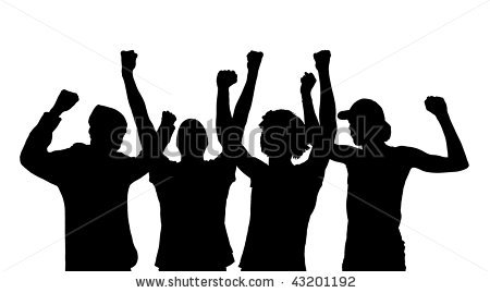 Of People Cheering Clipart Stock Photo Silhouette Of Cheering People