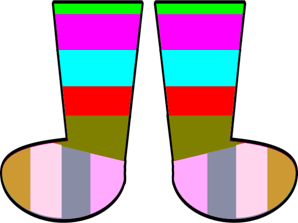 Rainbow Socks Vector Clipart