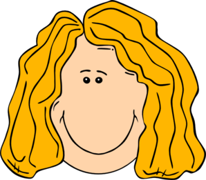 Smiling Blond Lady With Long Hair Clip Art At Clker Com   Vector Clip
