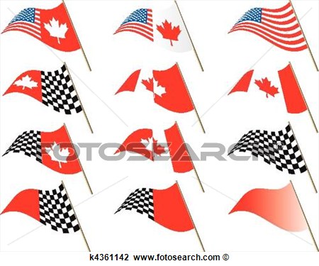 Stars And Stripes Canadian Maple Flag Chequered Flag Editable    
