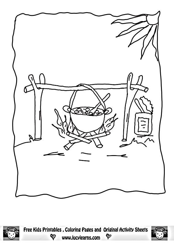 Summer Campfire Coloring Pages Summer Coloring Sheets Campfire Soup