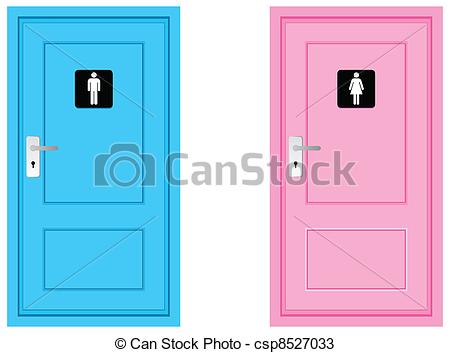 Vectors Of Toilet Signs   Toilet Sign On Doors Blue And Pink Colour
