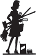 Woman With Cleaning Utensils And Supplies  Clipart
