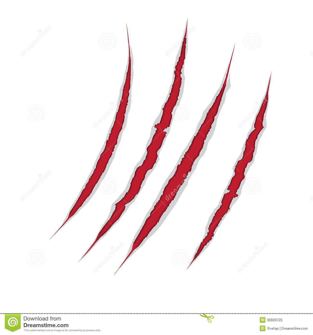 Claws Scratch On Paper Background  Vector Damage Illustration