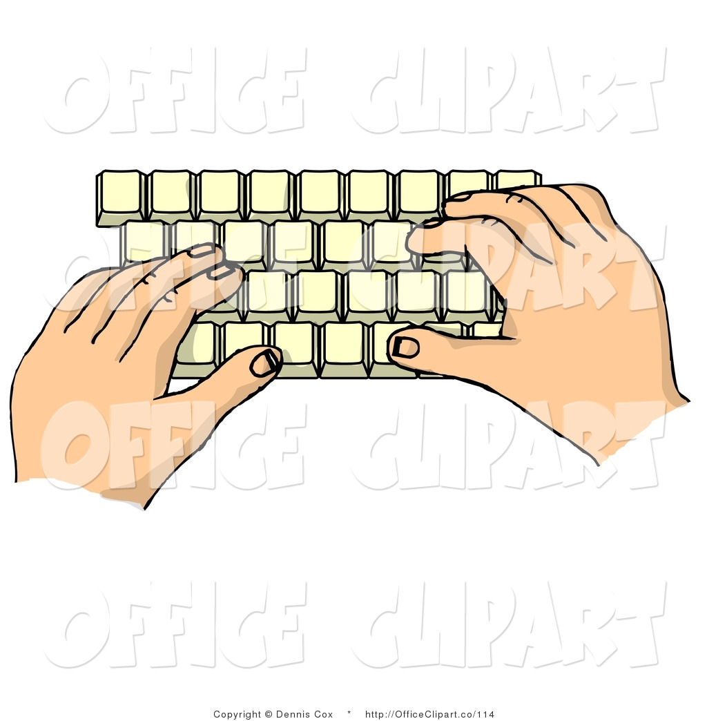 Clip Art Of Caucasian Hands Typing On A Computer Keyboard By Djart    
