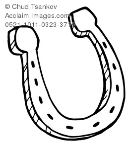 Clip Art Picture Of A Coloring Page Of An Upside Down Horse Shoe