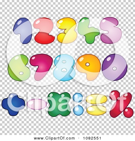 Clipart Colorful Fat Bubble Numbers   Royalty Free Vector Illustration