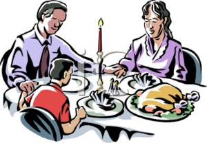 Clipart Illustration Of A Family Praying Before A Meal