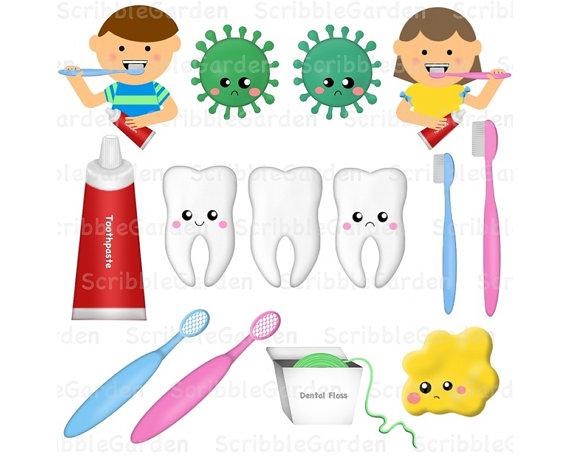 Dental Health Happy Teeth Digital Clipart