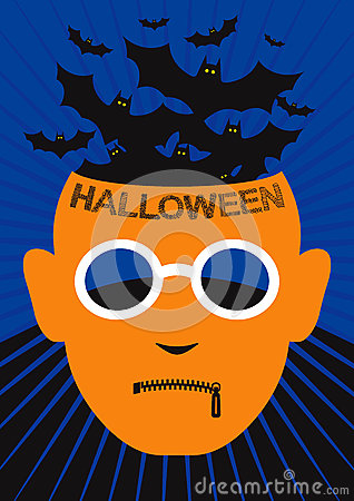 Halloween Background And Greeting Or Invitation Card With Orange    
