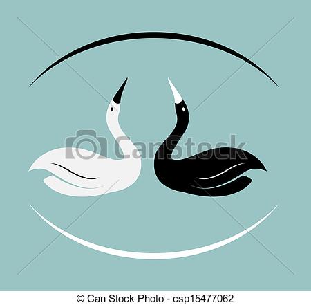 Image Of Swans On A Sky Blue Background Csp15477062   Search Clipart    