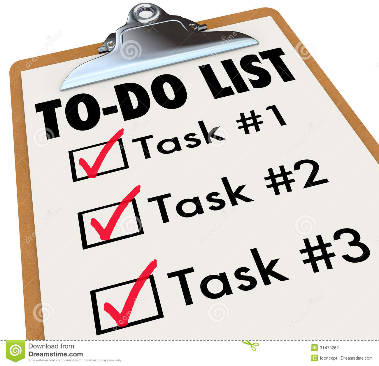 Important Clip Art To Do List Tasks Clipboard