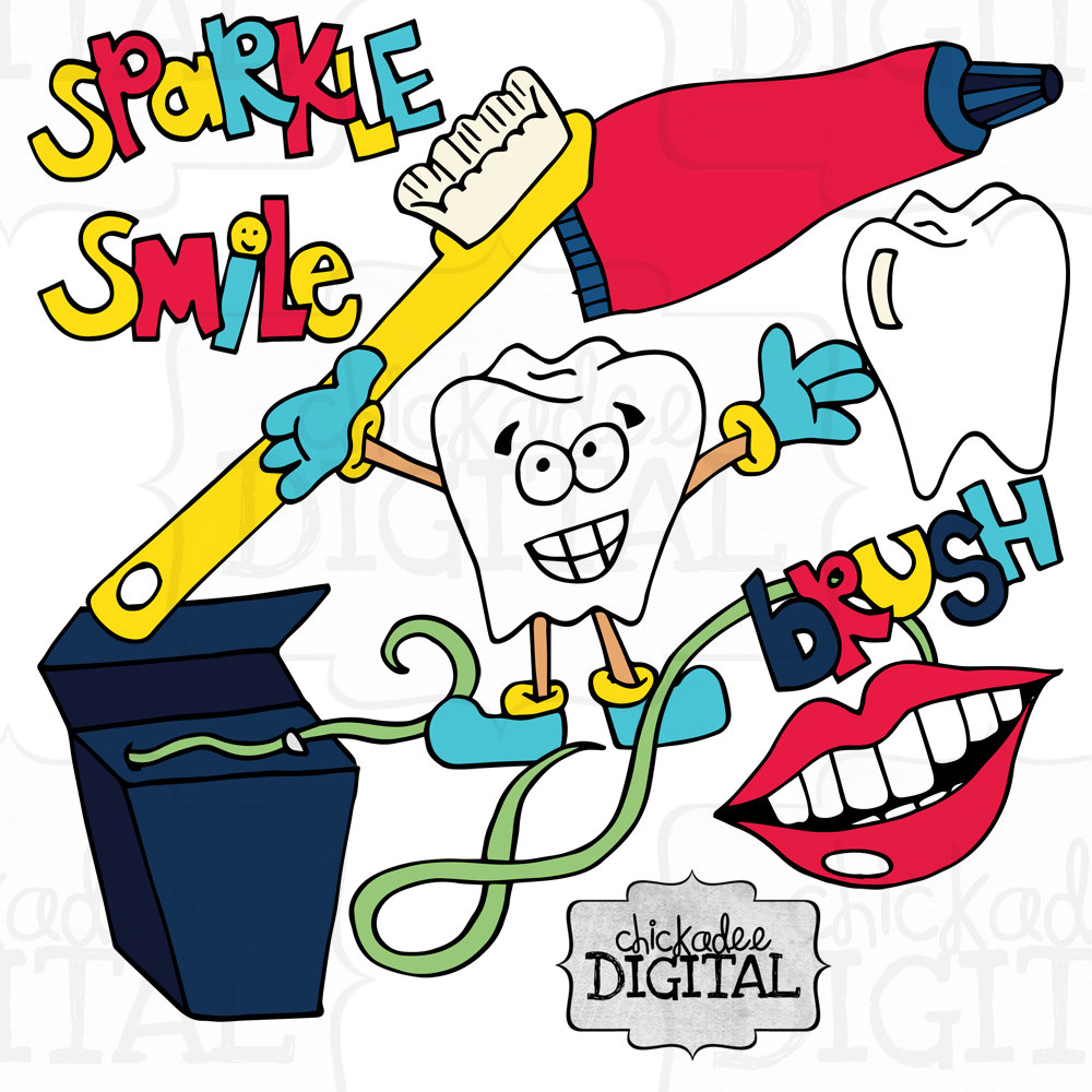 Instant Download Dental Clip Art Dentist By Chickadeedigital