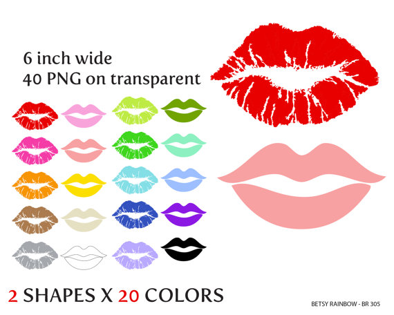 Lips Clip Art Kiss Clipart Valentine Clipart Kisses Lip   Br 305