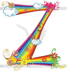 Rainbow Letter Z   Vector Clipart