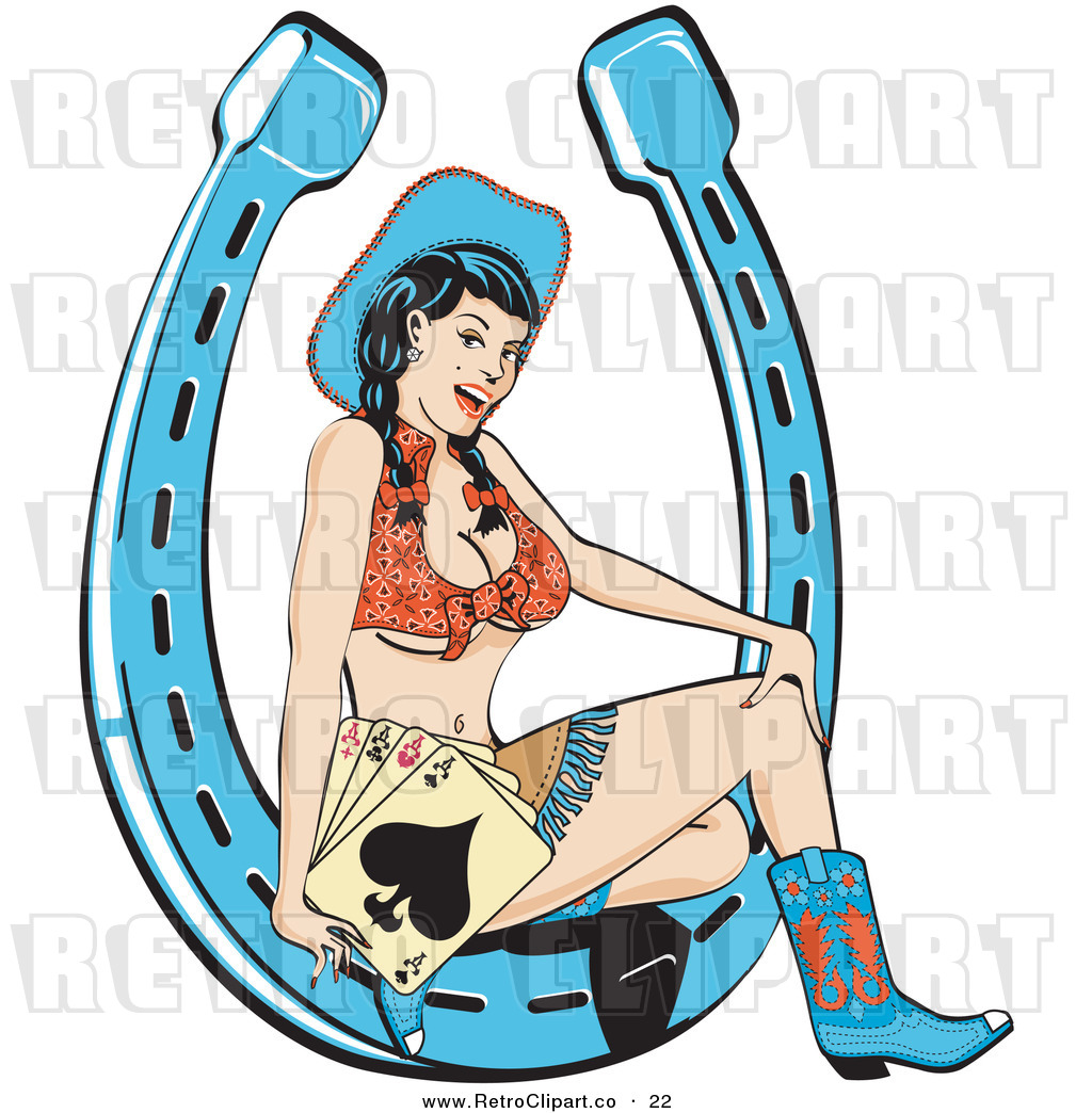 Royalty Free Vector Retro Illustration Of A Sexy Brunette Pin Up