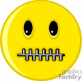 Royalty Free Zip Your Lip Smiley Clipart Image Picture Art   166470