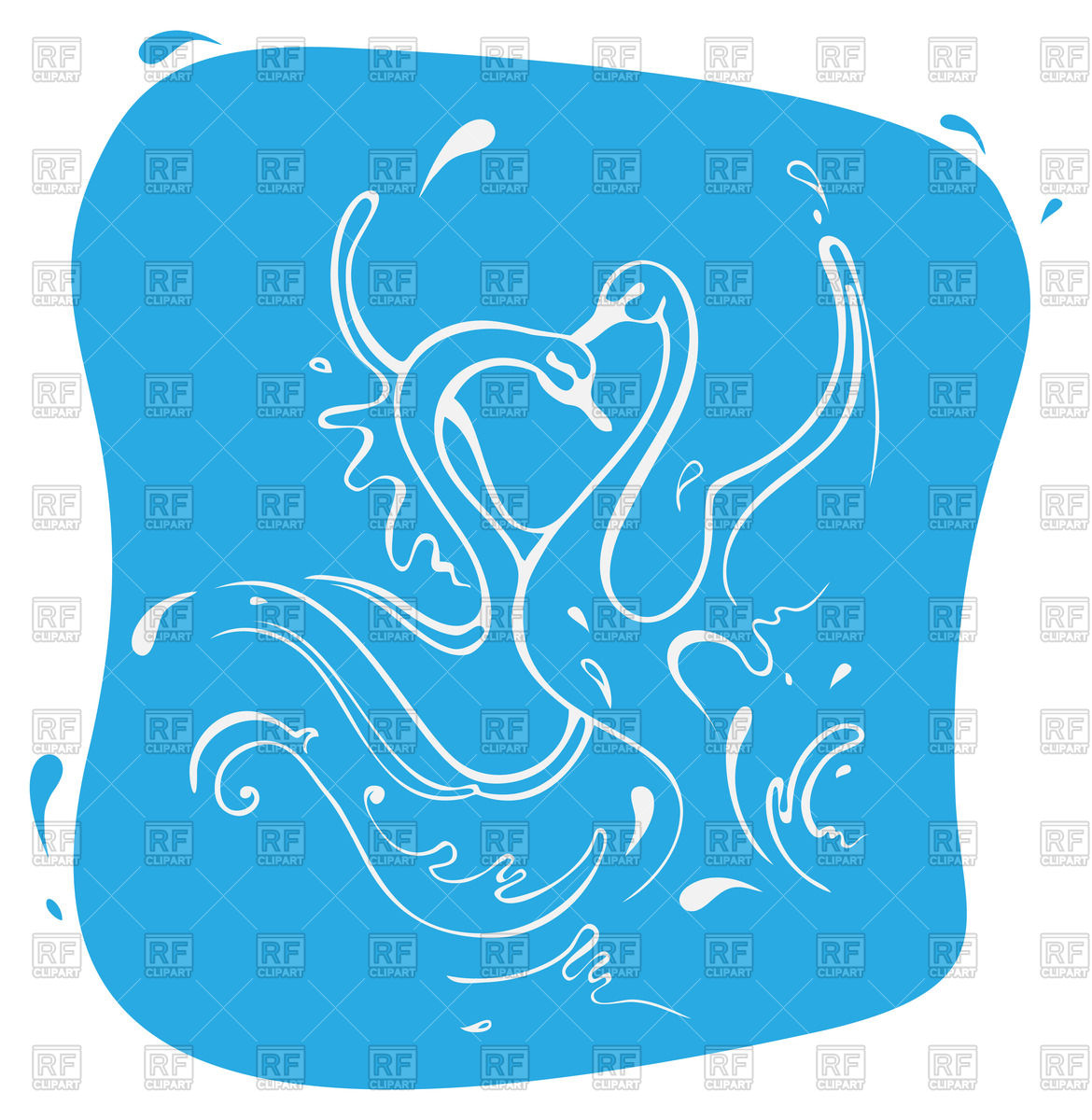     Swans On Blue Background 45544 Download Royalty Free Vector Clipart