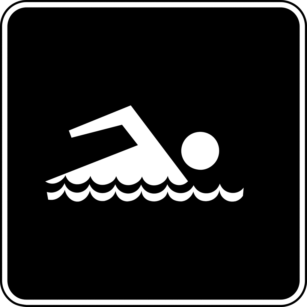 Swimming Black And White   Clipart Etc