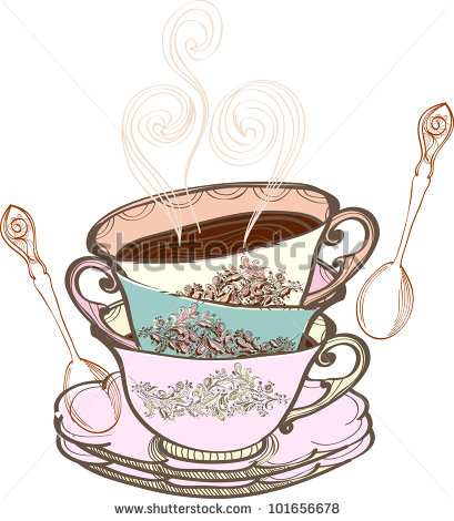 Tea Cup Background With Spoon Illustration   101656678   Shutterstock