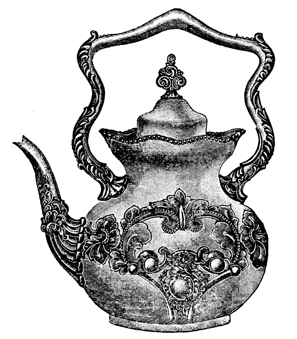 Victorian Clip Art   Fancy Teapot   The Graphics Fairy