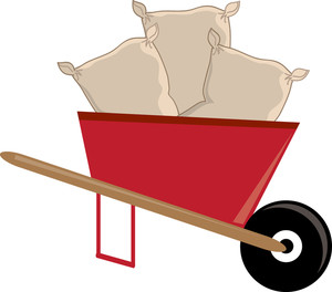 Yard Work Clipart Image   Clip Art Illustration Of A Wheelbarrow Full